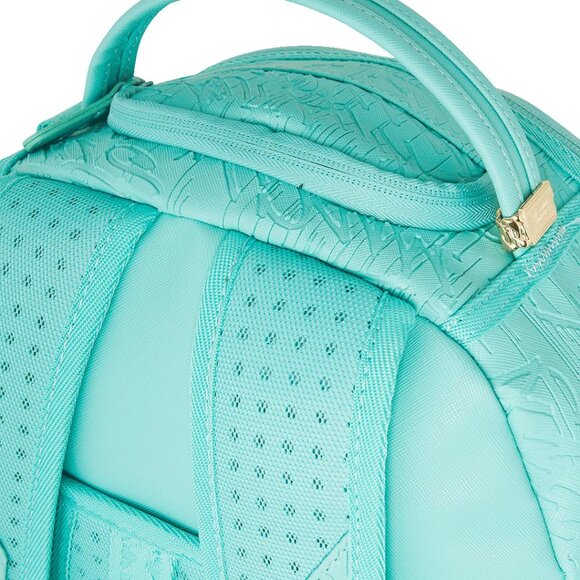 Sprayground Aqua Noir Embossed Backpack🔥New Teal Bookbag Large School Bag - Picture 7 of 9